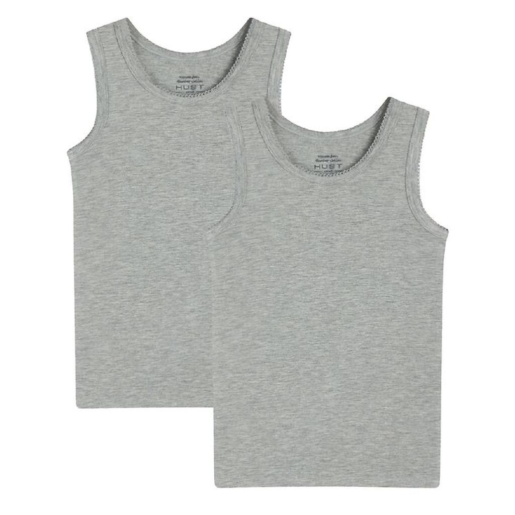 Hust and Claire Undertrøje - Flicka - 2 Pak - Grå Melange