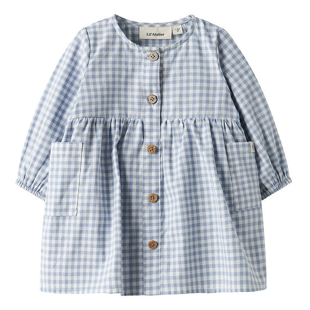 Lil' Atelier Kjolebody - NbfTallula - Zen Blue/hvidternet