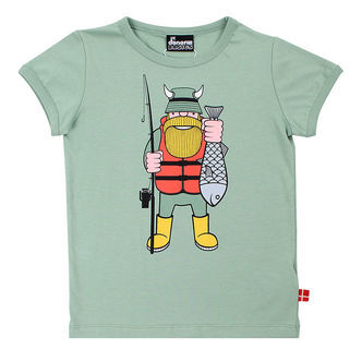 Danefæ T-shirt - Danebasic - Herb Green Fisk Din Ven