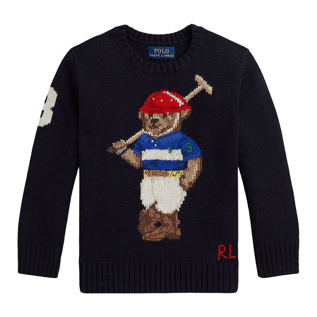Polo Ralph Lauren Bluse - Strik - RL Navy m. Bamse