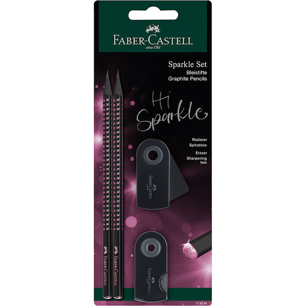 Faber-Castell Blyantsæt - Sparkle - 4 Dele - Black Edition - Mid