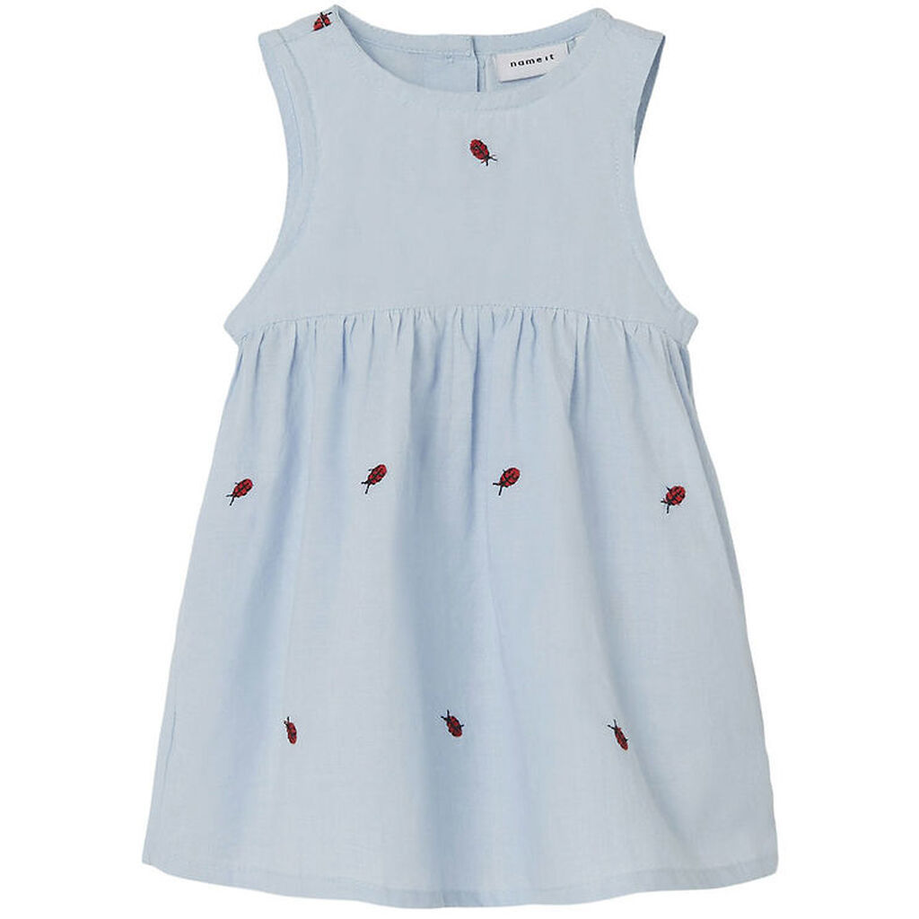 Name It Kjole - NbfFerilla - Chambray Blue m. Mariehøner