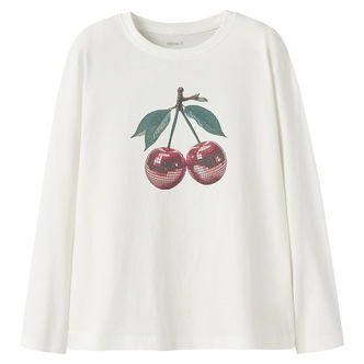 Name It Bluse - NkfVotea - Cloud Dancer/Cherry Disco