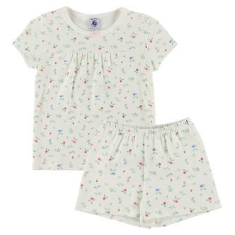Petit Bateau Nattøj - 2-Delt - Marshmallow/Multicolor