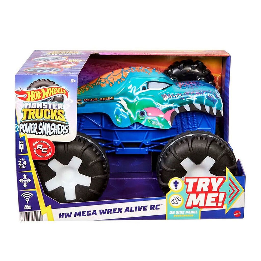 Hot Wheels Fjernstyret Bil m. Lys/Lyd - Monster Trucks - Mega Wr