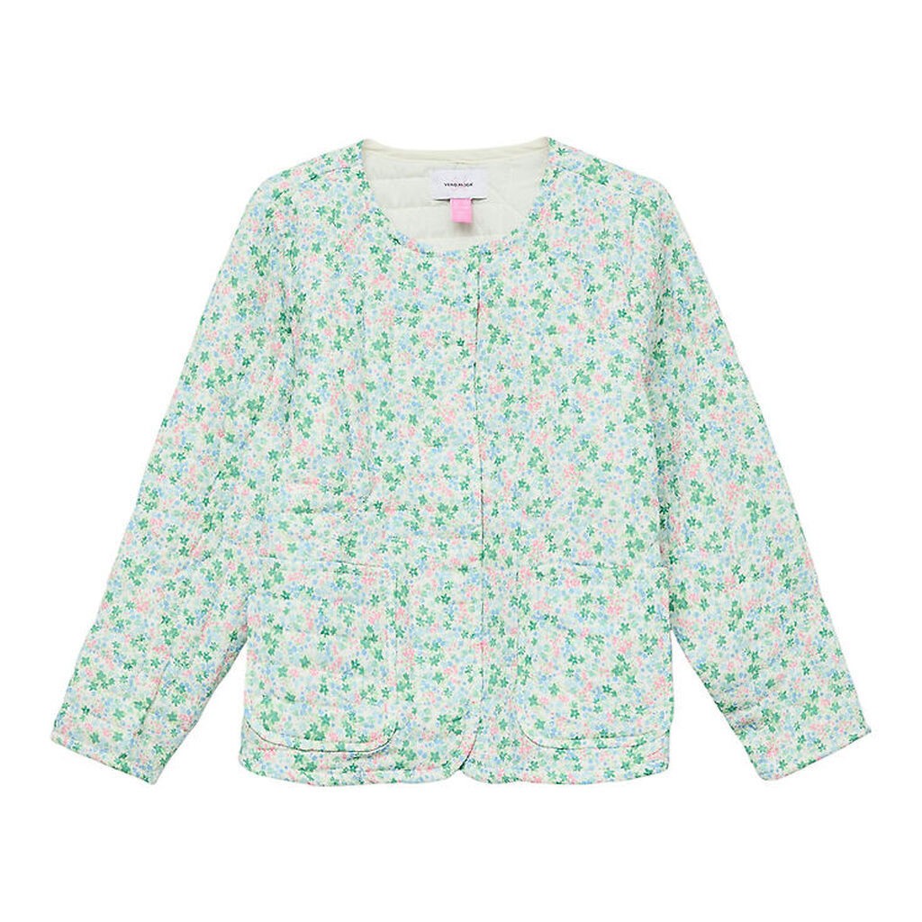 Vero Moda Girl Cardigan - VmIris - Quiltet - Cloud Dancer/Ditsy