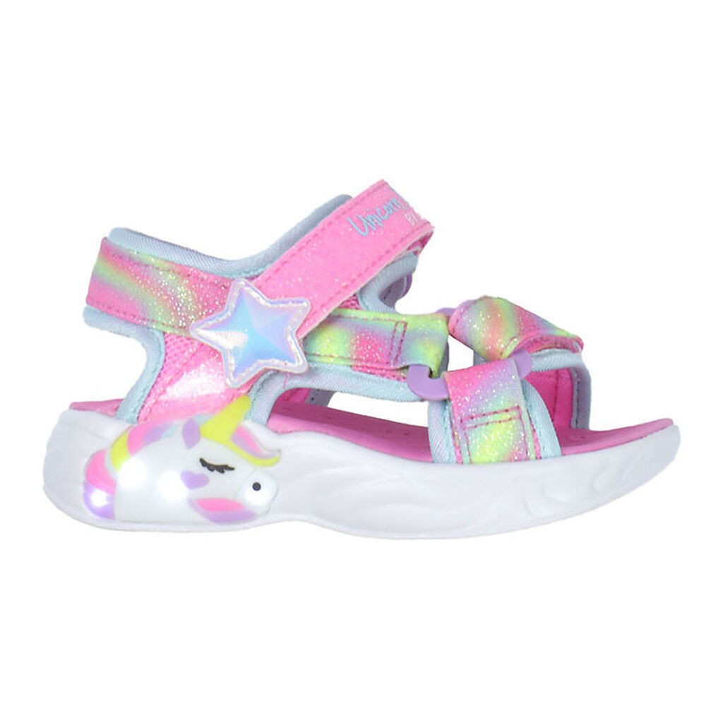 Skechers Sandaler m. Lys - Dreamy Unicorns - Pink/Multi
