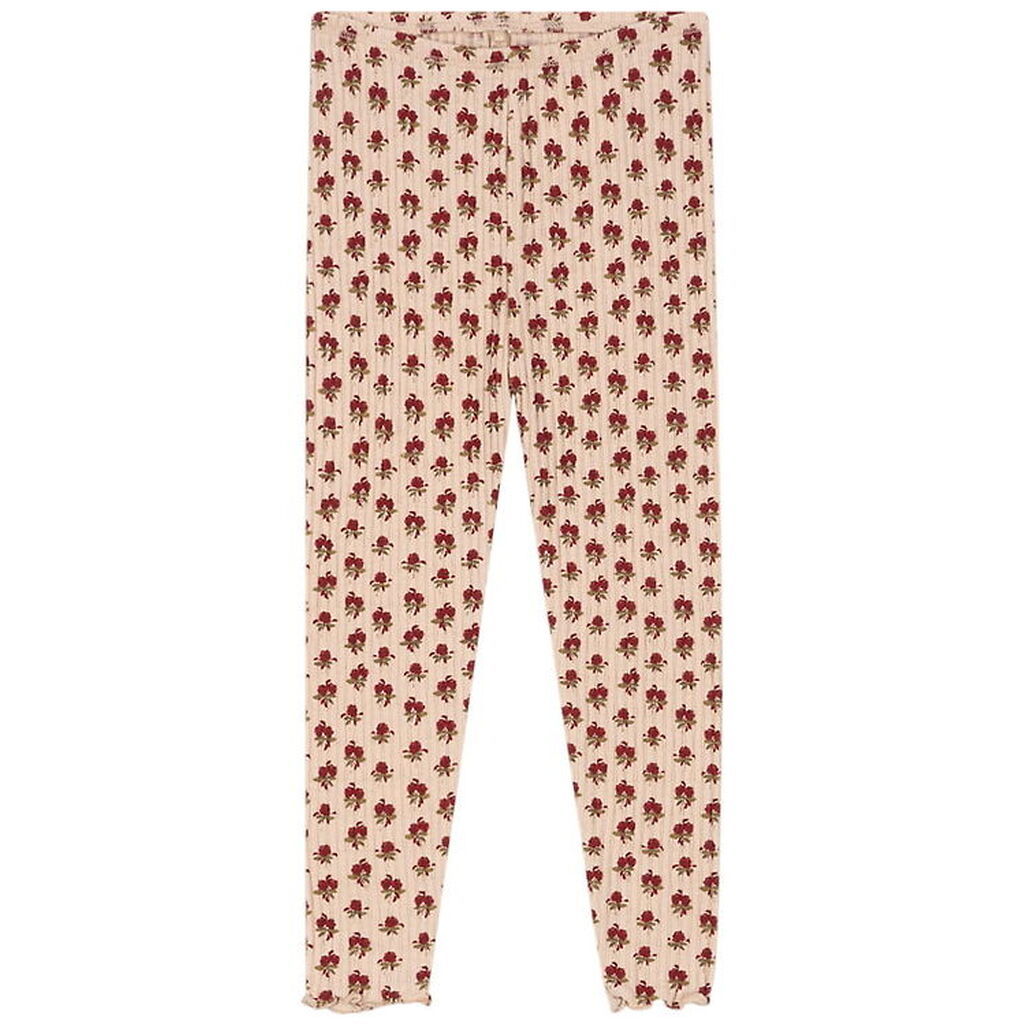 Konges Sløjd Leggings - Rib - Nia - Ruby Rose m. Hulmønster