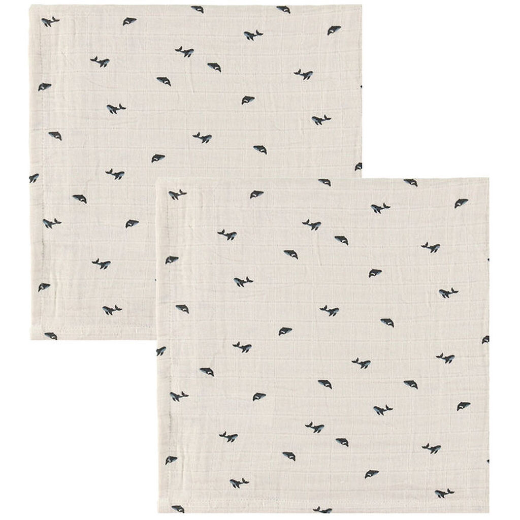 Liewood Stofbleer - Musselin - 2-Pak - Lewis - Mini Whale/Sandy