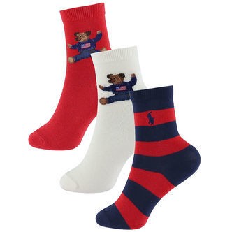 Polo Ralph Lauren Strømper - 3-pak - Hvid/Navy/Rød