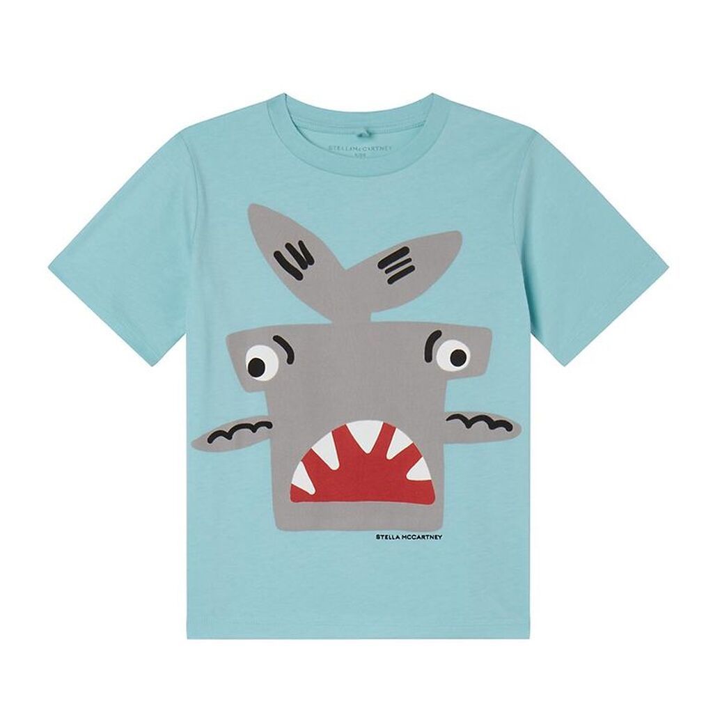 Stella McCartney Kids T-shirt - Lyseblå m. Haj
