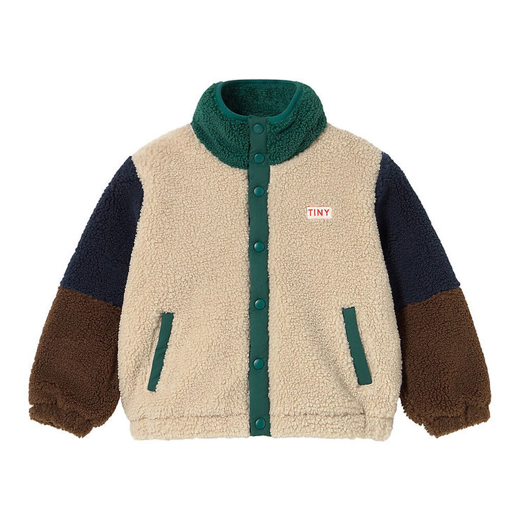 Tiny Cottons Fleecejakke - Color Block Polar - Dark Green