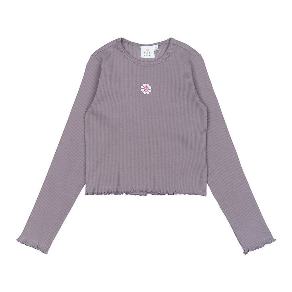 The New Bluse - Rib - TnPerrin - Gray Ridge m. Blomst