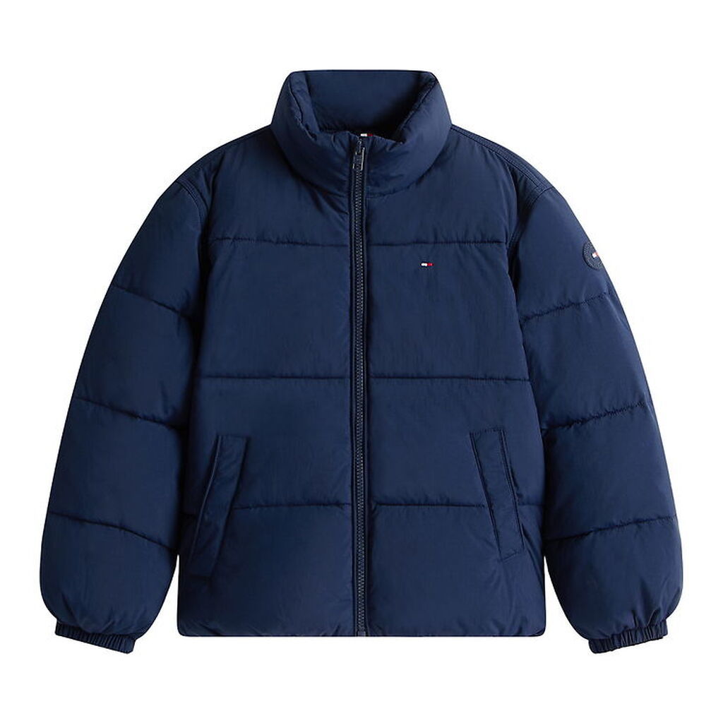 Tommy Hilfiger Dynejakke - Dark Night Navy m. Logo