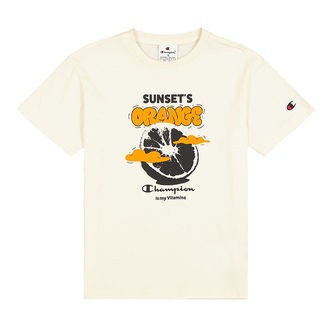 Champion T-shirt - Off White/Orange