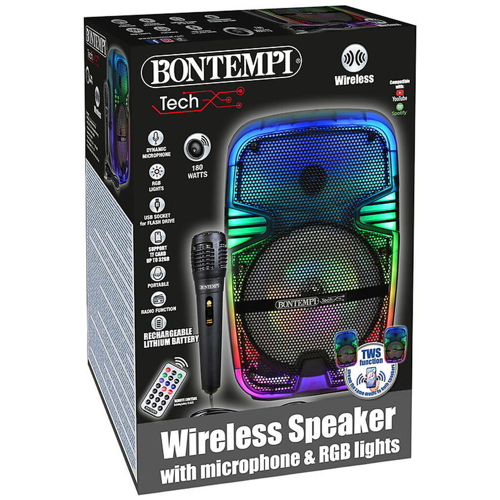 Bontempi Højtaler m. Mikrofon/Lys - Trådløs