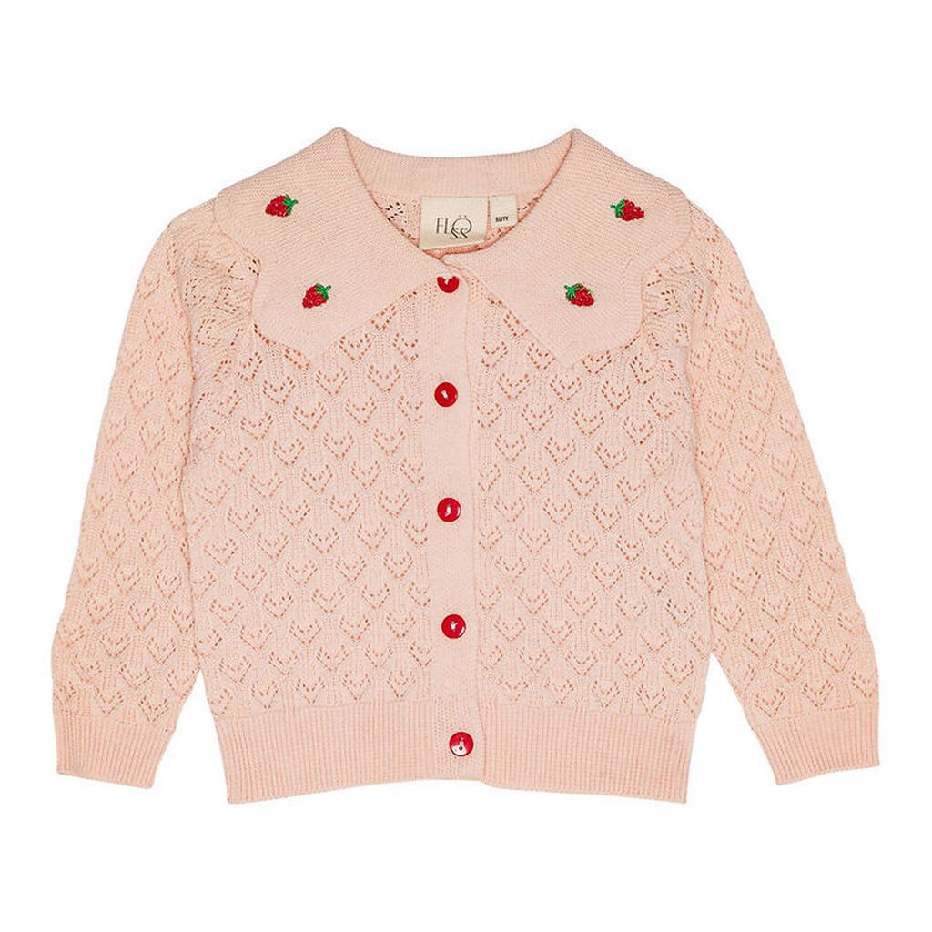 Flöss Cardigan - Strik - Isabel - Light Pink/Red