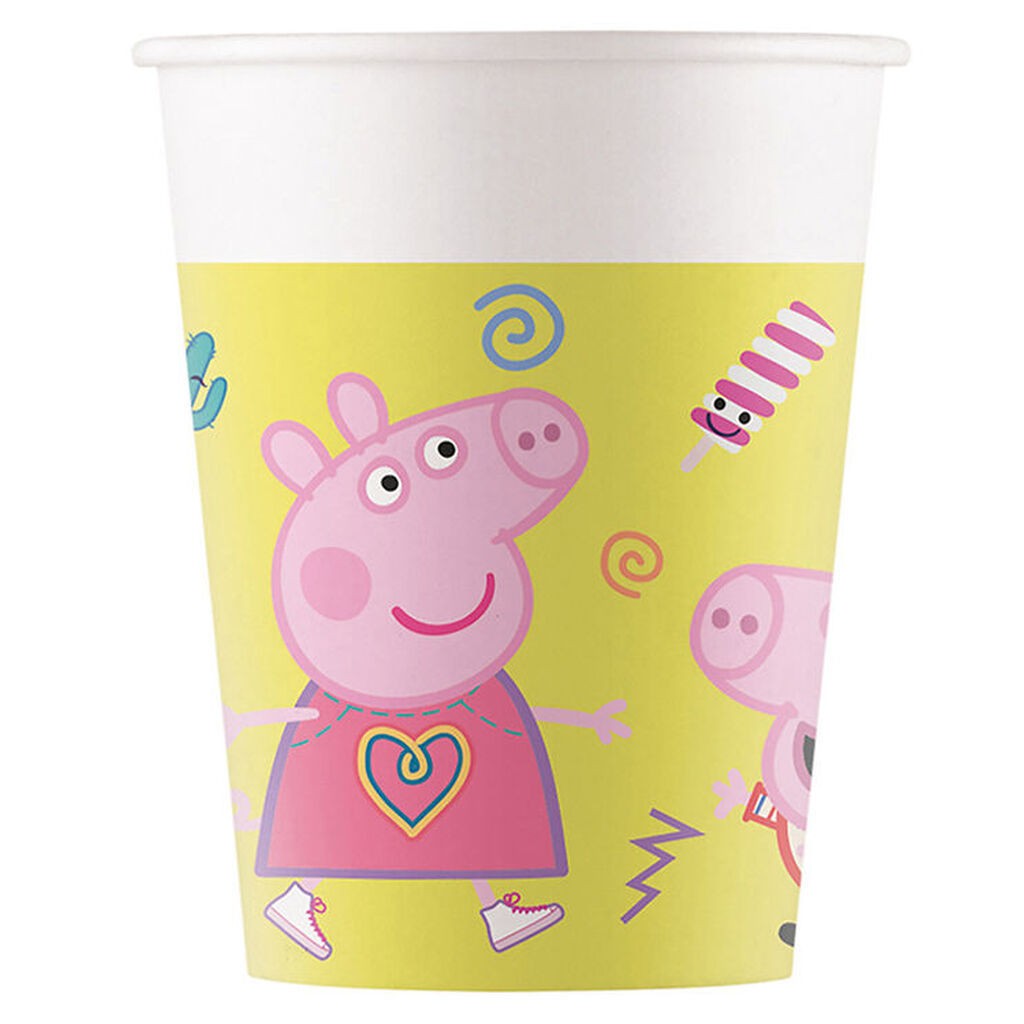 Decorata Party Papkrus - 8-pak - 200 ml - Peppa Pig Messy Play