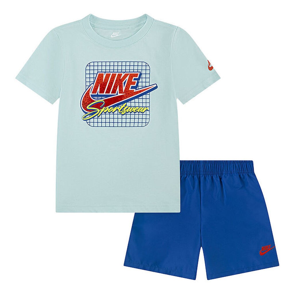 Nike Shortssæt - T-shirt/Shorts - Lyseblå/Blå