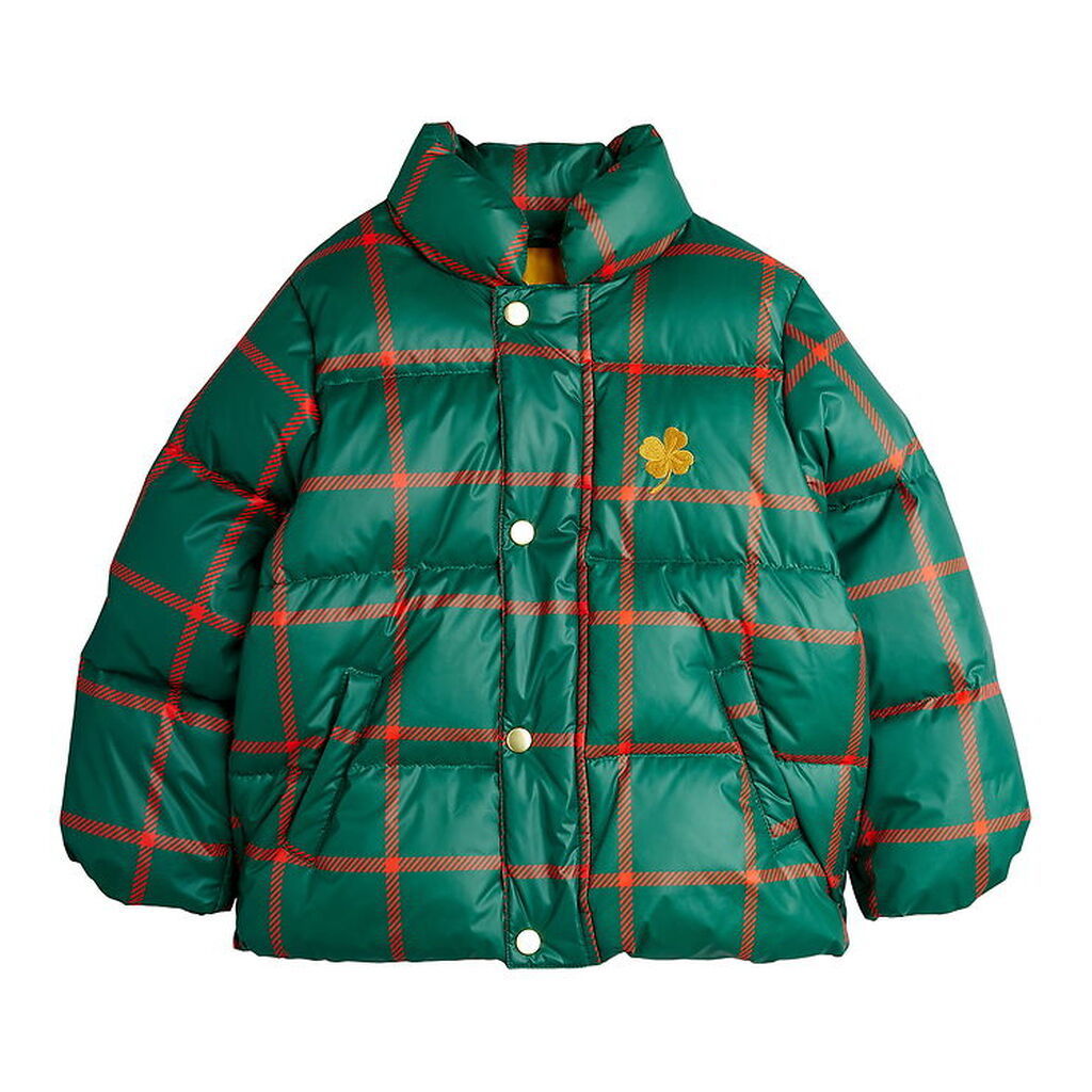 Mini Rodini Dynejakke - Plaid - Grøn/Rødternet