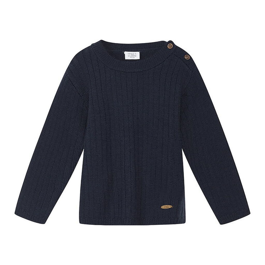 Hust and Claire Bluse - Strik - HCPil Wool Rib - More Navy