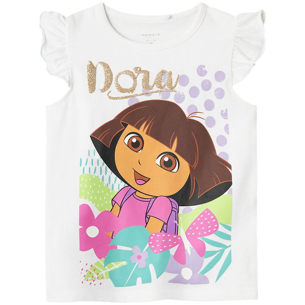 Name It Top - NmfMulsa Dora - Bright White m. Glitter