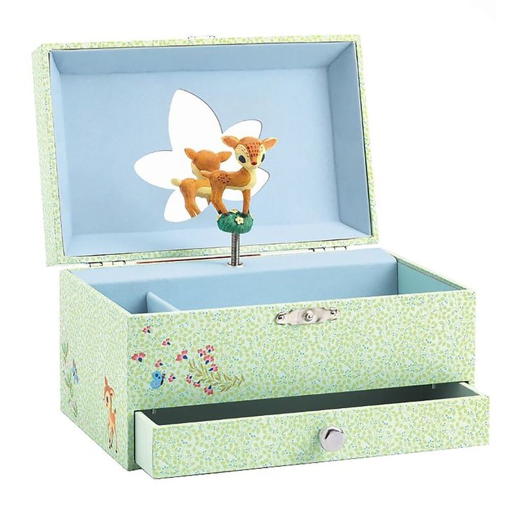 Djeco Smykkeskrin m. Musik - 18x10x13 cm - Dådyr