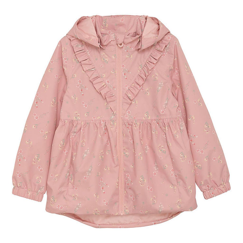 Minymo Sommerjakke - Peach Beige m. Blomster/Flæser