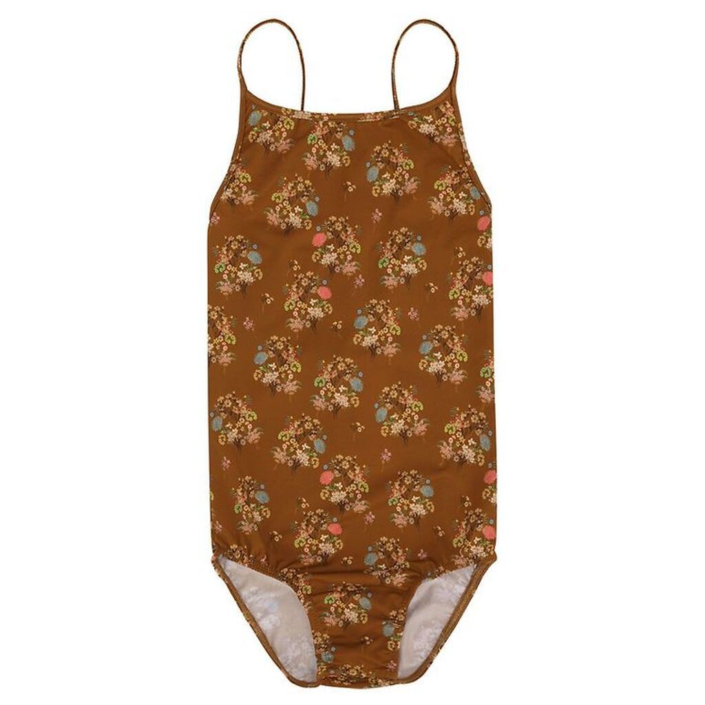 Christina Rohde Badedragt - Brun m. Blomster