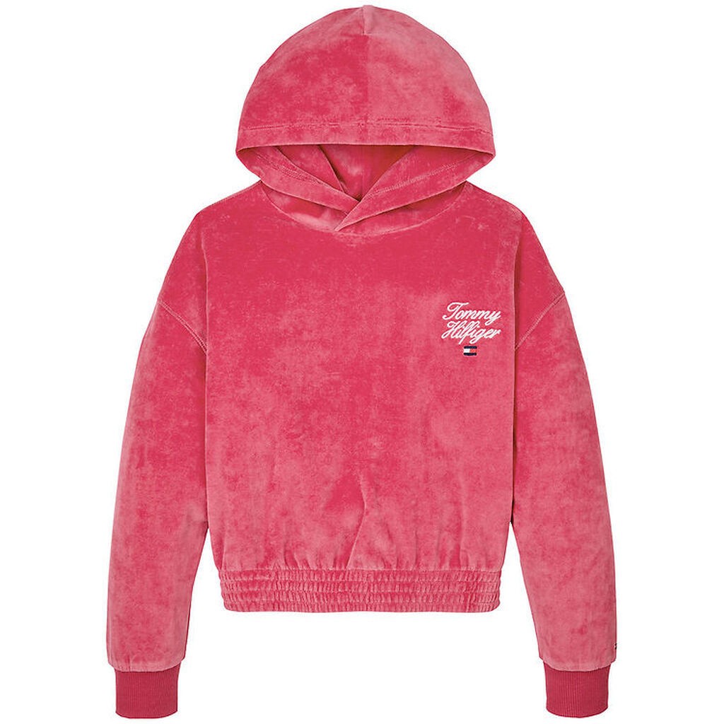 Tommy Hilfiger Hættetrøje - Velour - Script - Heritage Pink