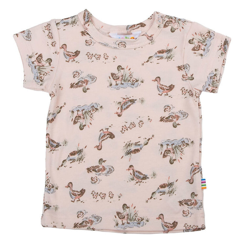 Joha T-shirt - Viskose/Bambus - Lyserød m. Ænder