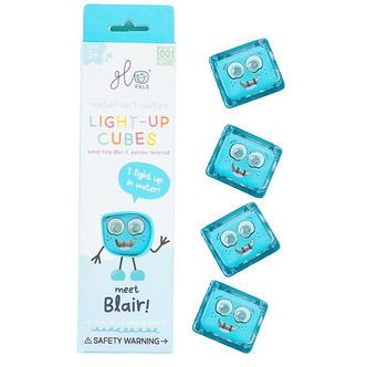Glo Pals Sansekuber m. Lys - Blair - 4 stk. - Blå