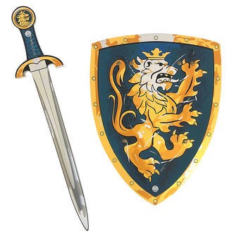 Liontouch Udklædning - Noble Knight-sæt - Sværd & Skjold - Blå