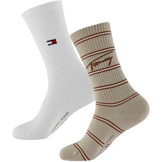 Tommy Hilfiger Strømper - 2-pak - Sand/Hvid