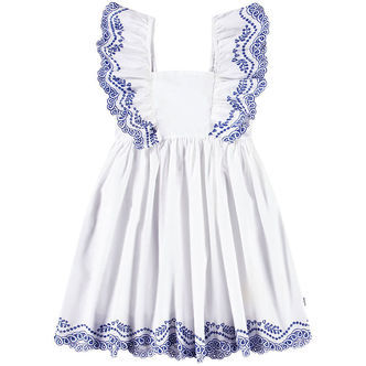 Molo Kjole - Clementine - Crisp White m. Broderinger