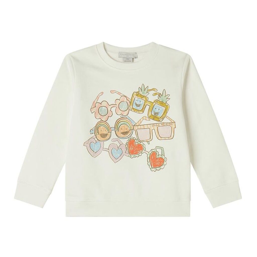 Stella McCartney Kids Sweatshirt - Hvid m. Solbriller