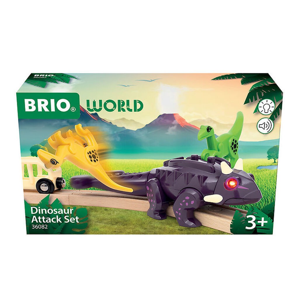 BRIO World Dinosaurer m. Lys og Lyd - Attack sæt - 4 Dele