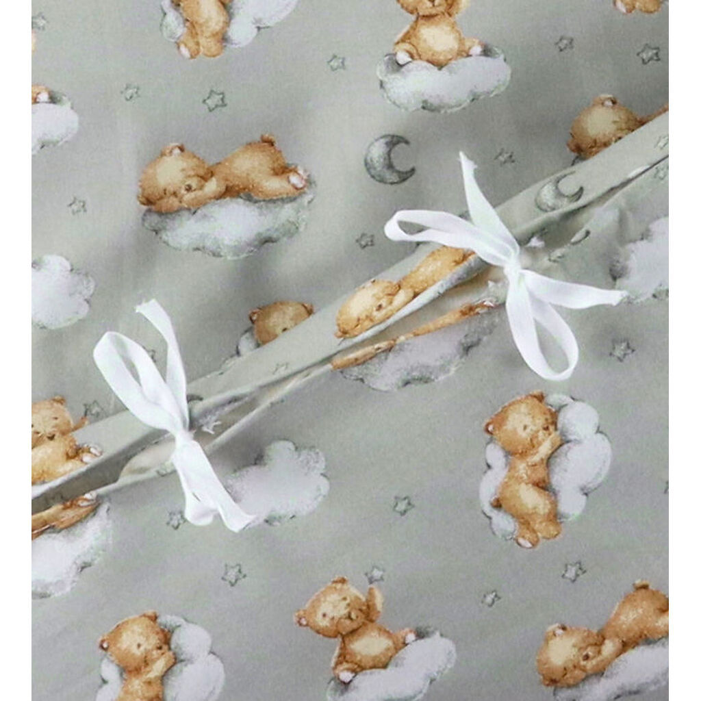 Nørgaard Madsens Sengetøj - Baby - Grå m. Sovende Bamser