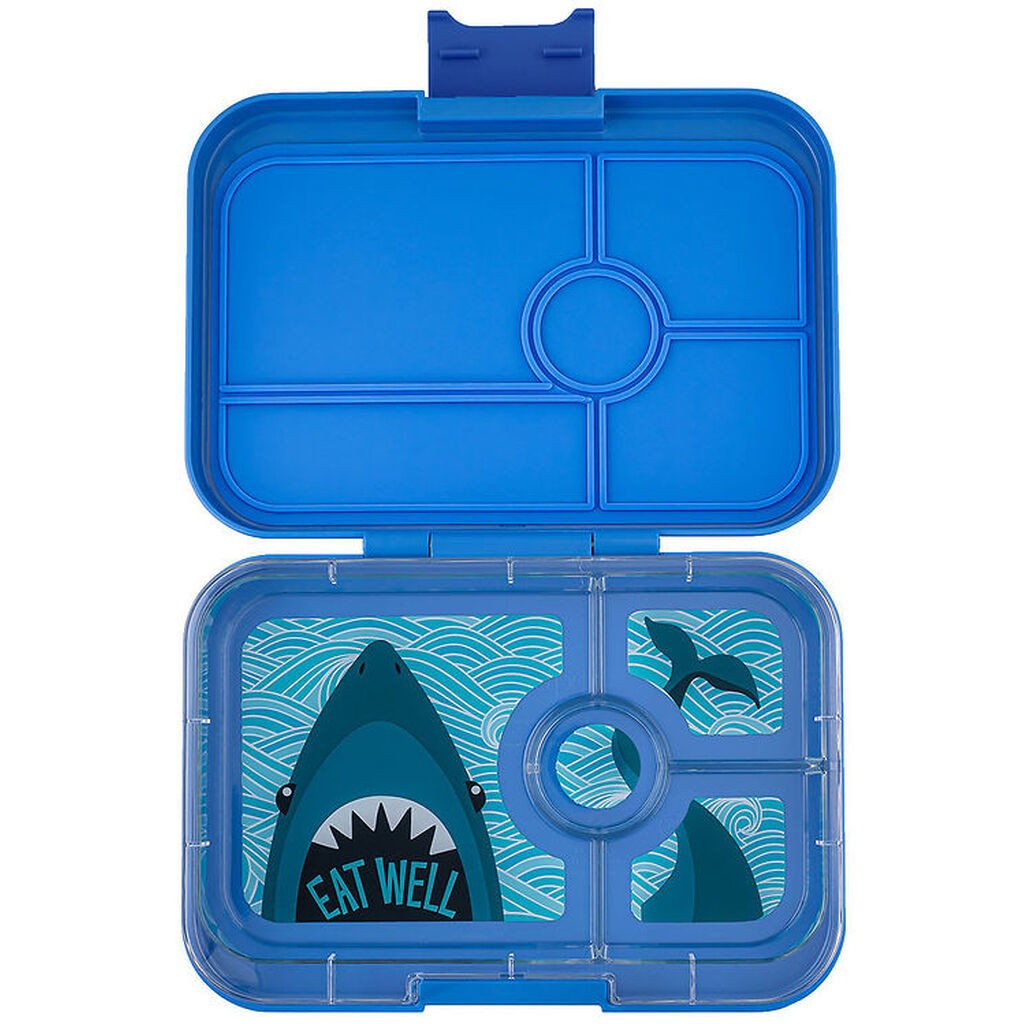 Yumbox Madkasse m. 4 Rum - Bento Panino - Surf Blue - Shark Tray