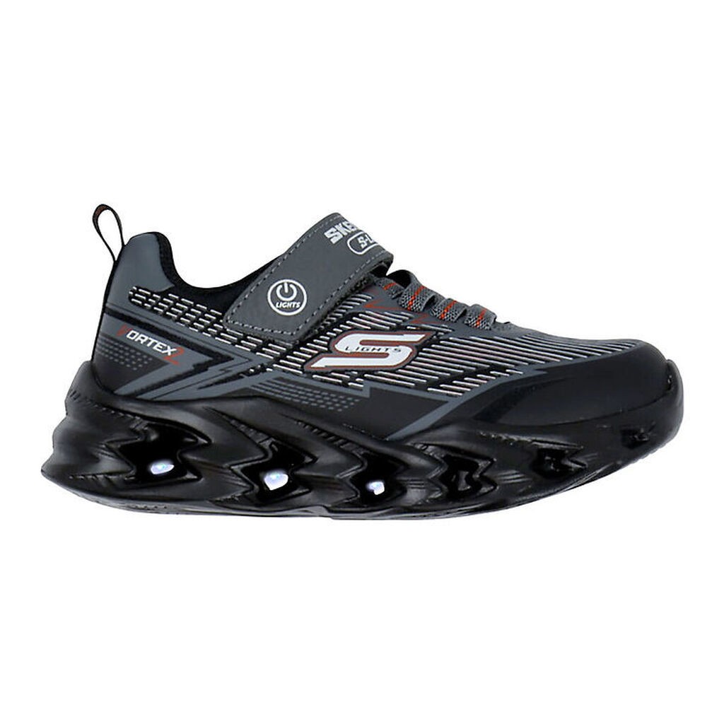 Skechers Sko m. Lys - Vortex 2.0 - Black/Charcoal