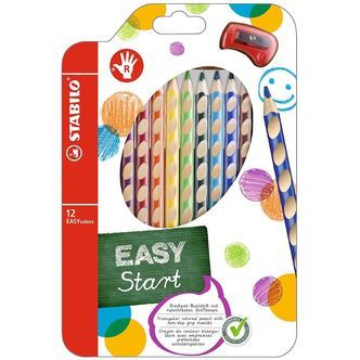 Stabilo Farveblyanter - EasyColors - Højre - 12 stk. - Multifarv