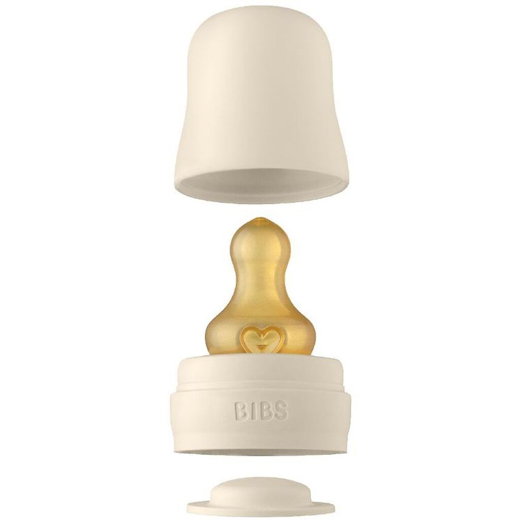 BIBS Flaskesut Sæt - 5 dele - Slow Flow - Naturgummi - Ivory