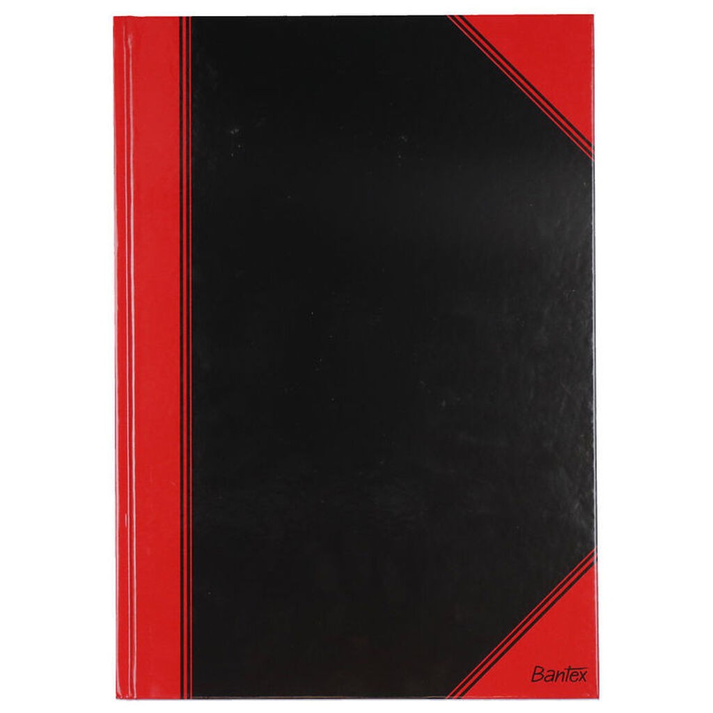 Bantex Notesbog - Linieret - A4 - Sort/Rød