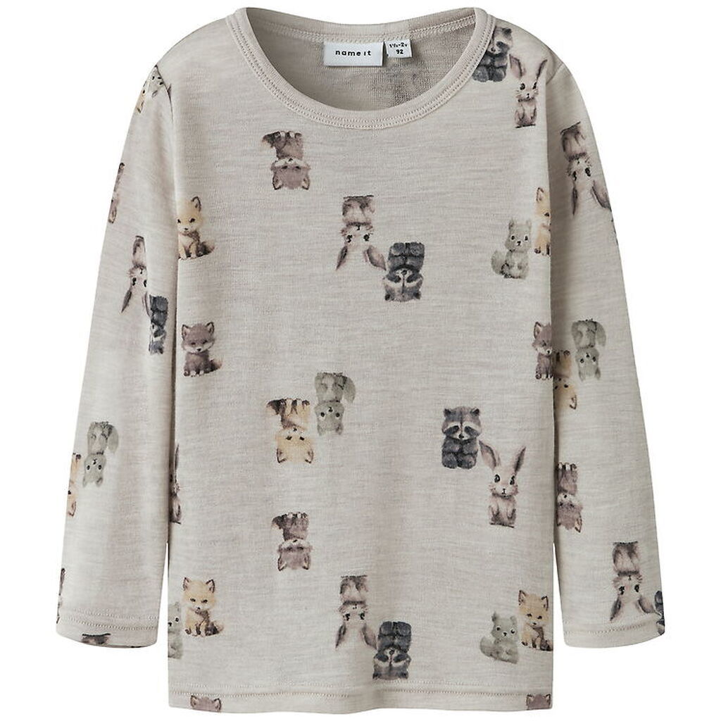 Name It Bluse - Uld - NmmWang - Nacreous Cloud/Forest animals