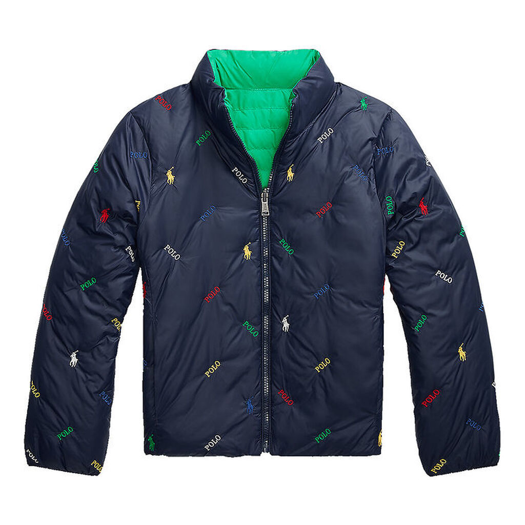 Polo Ralph Lauren Dynejakke - Vendbar - Grøn/Navy m. Logoer