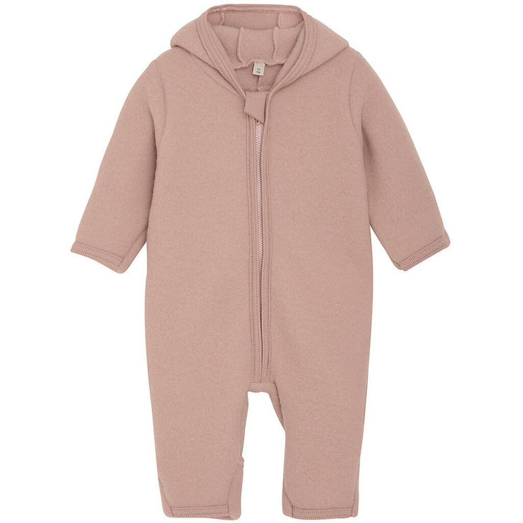 Huttelihut Køredragt - Uldfleece - Mahogany Rose m. Ører