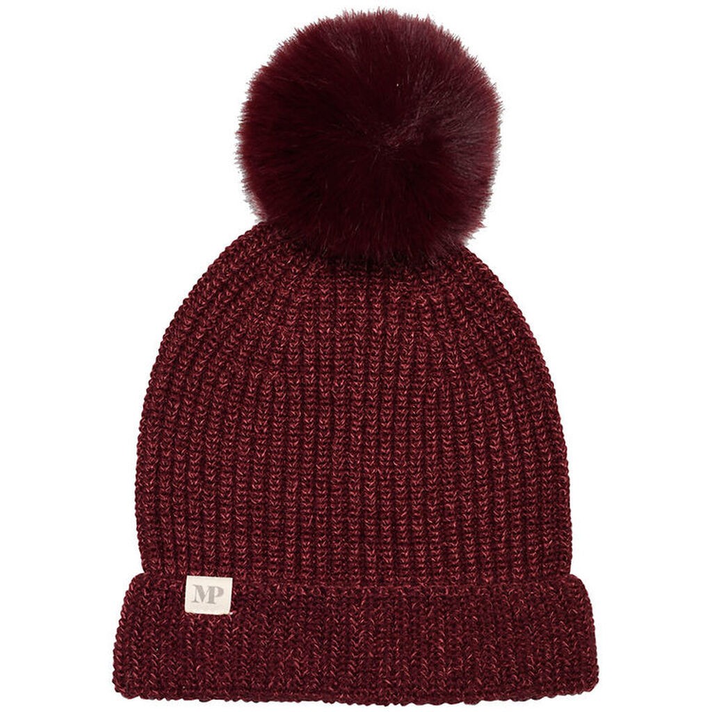 MP Hue - Rib - Strik - Uld/Bambus - Wine Red m. Kvast