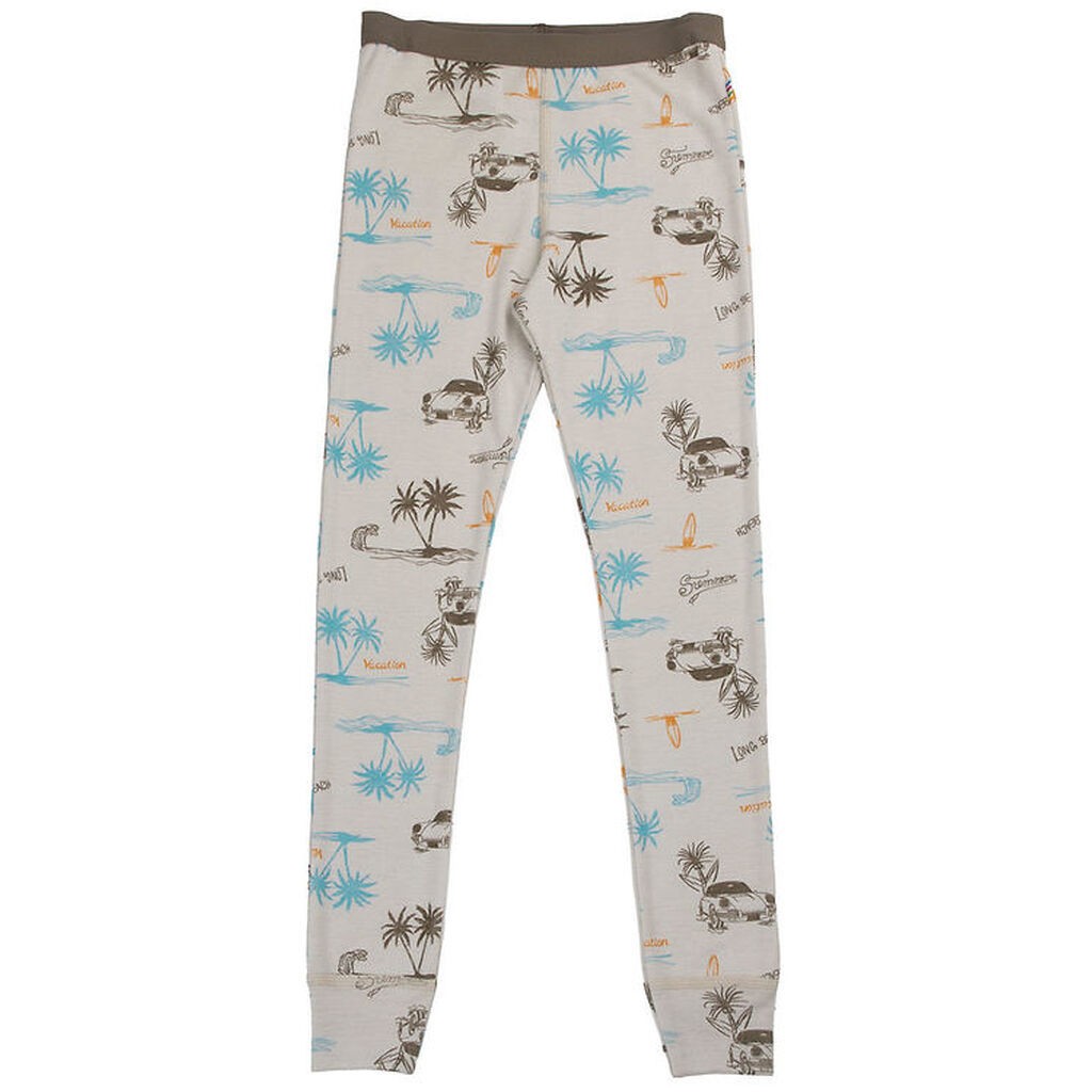 Joha Leggings - Uld/Silke - Beige m. Print