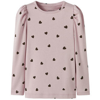 Name It Bluse - NmfKheart - Burnished Lilac m. Hjerter