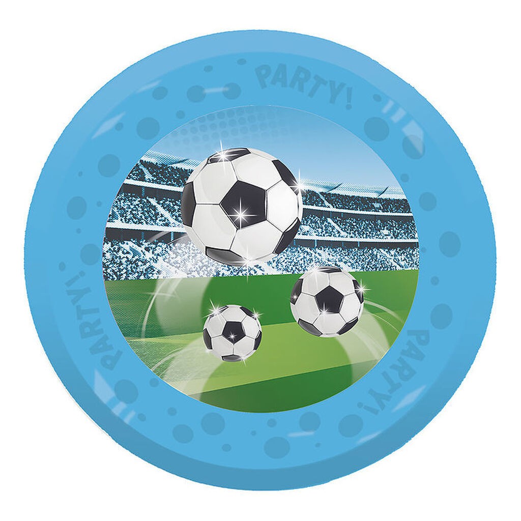 Decorata Party Plastiktallerkner - 4-pak - 21 cm - Soccer Fans